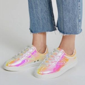 Jcrew exclusive iridescent tretorn sneakers